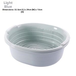 Jiaxun | Large Double-layer Plastic Vegetable Washing Basket
