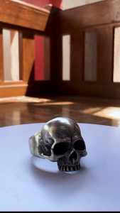 Pewterland Ringskull Schadet Cincin Tengkorak 3D Bahan Logam Timah Pria dan Wanita