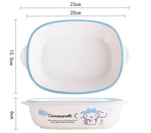 Piring Saji Sanrio / Mangkok Saji Kuromi / Piring Pochacco / Piring Lauk Melody Hello Kitty / Mangkuk Saji Cinnamoroll Import Keramik