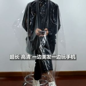 100PCS Disposable Shawl Apron Waterproof Transparent PE Plastic Body Protection Apron for Healthcare Barber Shop Cooking & Cleaning Accessories