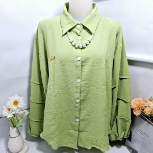 Tangan Balon Pakaian Atasan Wanita Kemeja Lengan Panjang polos terbaru  Bisa Cod