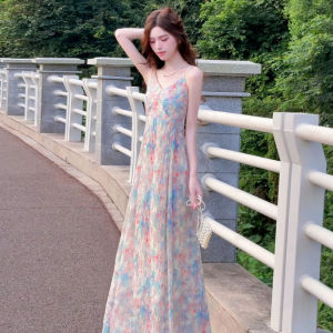 PEIZIXUAN | Đầm Maxi Quây Hoa Hồng Phong Cách Pháp