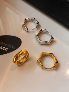 CAFFTI | Gold Silver Metal Hoop Earrings Female