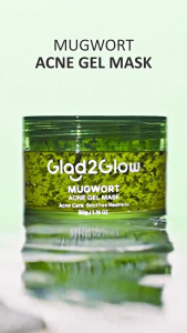 FEMME || Glad2Glow Mugwort Acne Gel Mask 50g Masker Wajah Masker Komedo dan Pori Pori Wajah Masker Mask Sleeping Mask Sheetmask Clay Masker Hijau Organik