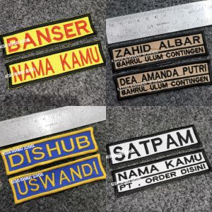 [Custom] Bet Papan Nama Dada Besar Bordir Pramuka Satpam Security SPBU Satpol PP Damkar Dishub Nama Kamu 3cm x 11cm