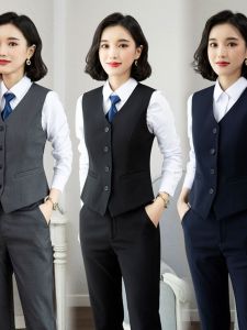 สีดำ ชุดสูท เสื้อกั๊ก ผู้หญิง ฤดูใบไม้ผลิ ฤดูใบไม้ร่วง มืออาชีพ ทางการ แจ๊กเก็ตชุดทํางาน เสื้อแจ็คเก็ต ชุดทํางานโรงแรมเจิ้งโจว โพลีเอสเตอร์