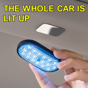 EKLEVA Car LED Lights Interior USB Rechargeable Car Atmosphere Reading Light With 6 Colors Cycling Tail Lights Car Interior LED Night