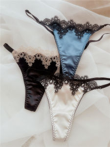 เซ็กซี่ยุโรปสไตล์กางเกงลูกไม้สําหรับผู้หญิงปักซาตินเสื้อยืดกางเกงสบายผ้าฝ้ายบางไม่มีรอยต่อ