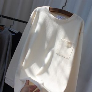 เสื้อยืดคอกลมแขนยาวสไตล์ญี่ปุ่นหวานๆ สำหรับผู้หญิง ฤดูใบไม้ผลิ ฤดูใบไม้ร่วง เสื้อเชิ้ตคอกลมลำลอง เสื้อชั้นใน