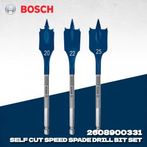Bosch | BOSCH 2608900331 3Pcs Hex Shank Spade Drill Bit Set Self Cut Speed Wood Flat Boring Bits 20/22/25mm