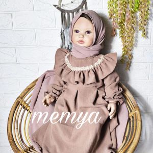 Baju busana muslim anak bayi perempuan murah bahan crinkle model simple dan mewah