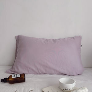 Túi Đựng Gối Bằng Vải Cotton Hai Lớp Mềm Mại Màu Trơn Phong Cách Kem Đơn Cho Học Sinh Có Thể Giặt Được