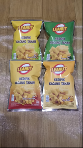 Keripik Kacang Tanah Paket Fresh Unik 4 Pack Kecil 10gr LEANUT Snack Baru Unik Camilan Enak Renyah