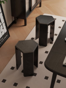 DONGMU | Stackable Moveable Black Stool