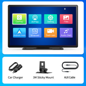 Imagebon 9"Dash Cam Wireless CarPlay Android Auto Dash Cam AUX Bluetooth Audio BT Phone Call Airplay Miracast Dashboard Car DVR
