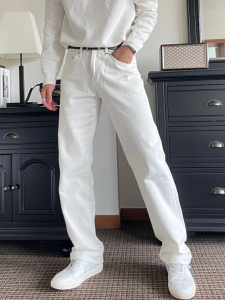DAVID&ME | Fashion Straight Loose White Jeans
