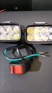 Promo Lampu LED Bar Tembak Sorot CREE Motor Mobil 8 Titik Mata Dua Susun 8 Led 8Watt 8 Watt 8W Wajib D12v Plus on/of stang