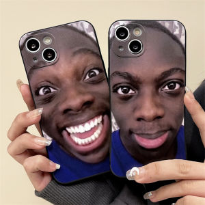 Creative Silicone Phone Case for Apple 13Promax iPhone 14 Full Cover Protection Black Man Smiling Teeth Anti-Fall Suitable for All Models