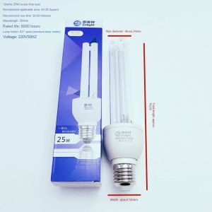 Shelley E27 Spiral 25W UV-C Germicidal Lamp with Ozone for Complete Home Sanitization