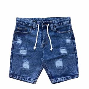 Celana Jeans Pendek Sobek Pria Celana Sobek Distro Hitam - Pendek Dewasa