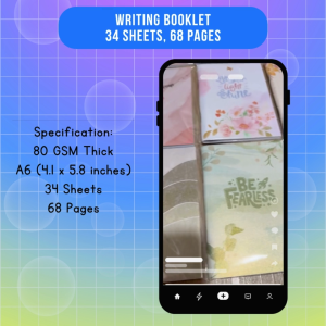 Writing Booklet Notebook Blank 68 pages Design 8