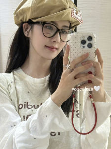 Double Layered Polka Dot Handheld Rope Phone Case for Apple 16Promax iPhone 16Pro Womens Style 15New 17Anti-Fall 13Shell 14Protective Cover Celebrity Simple Trendy