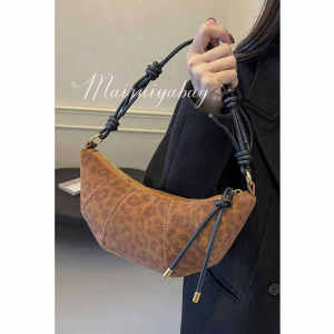 Autumn Winter Brown Frosted Retro Small Crossbody Bag Womens 2024 New Style Watermelon Seed Bag Versatile Dumpling Bag