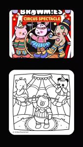 Browmies Circus Spectacle Coloring Book Buku Mewarnai Untuk Anak Dan Dewasa Healing Aesthetic Kertas Tebal