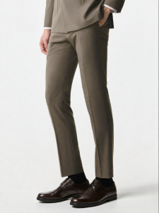 Mens Business Trousers Khaki Straight Leg