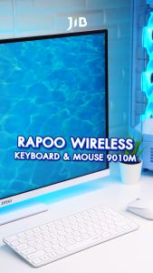 WIRELESS KEYBOARD & MOUSE (คีย์บอร์ดและเมาส์ไร้สาย) RAPOO 9010M (DARK-GREY) (9010M-GY)