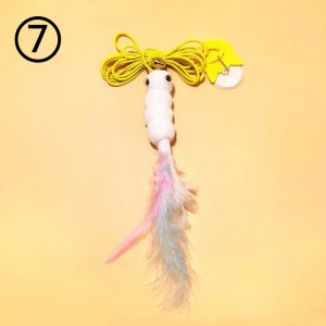Simulation Cat Toy Cat Scratching Rope Feather Funny Kitten Playing Game Interactive Toy Retractable Hanging Door Pet Supplies