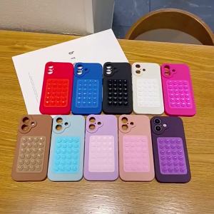 Personalised Suction Cup Phone Case for iPhone 16 15 14 13 12 11 Pro Max Plus 17 Pro Max Air 11 Solid Colours Shockproof Soft