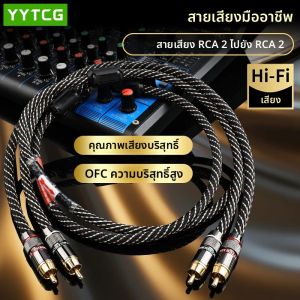 สายสัญญาณเสียงสเตอริโอ YYTCG HIFI RCA 6N OFC แบบตัวผู้ต่อตัวผู้ 2RCA ต่อ 2RCA พร้อมหัวต่อชุบทอง สำหรับเครื่องเล่นซีดีและเครื่องขยายเสียง