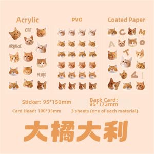 Stickers Punk | Cute Cat Design PVC Coated Paper Stickers Hand Account Set