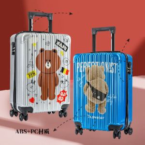 20 Inch Cartoon Carry On Cute Kids Boy Cabin Travel Suitcases With Wheels Kids Trolley Roller Luggage Carrier Bag Check-in Case For Girl Free Shipping