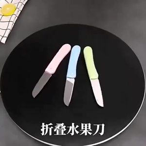 Pisau Lipat Stainles Anti Karat(isi 3 pcs) Pisau Lipat Dapur Travel Pisau Buah Lipat Gagang Plastik