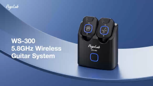 WS-300 Wireless Guitar System 5.8GHz with Charging Box Transmitter Receiver 6.35mm/3.5mm 2-in-1 Plug 6 Channels 18H Total Battery Life for Electric Guitars Bass