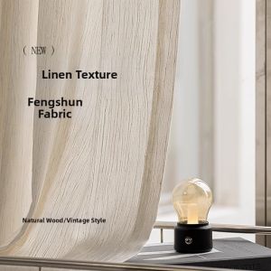 Translucent But Not Transparent Retro Style Curtain Lightweight Voile Balcony Living Room Luxurious Textured Linen Sheer Curtain