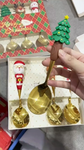 SG EmmAmy® Christmas Gift Christmas Spoon Fork 4pcs/set Gift Box Set