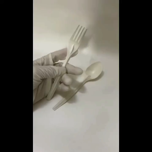 (50Pcs) Bio Cutlery / Corn Starch Cutlery / Bio Fork / Bio Spoon / Bio Knife /  Bio Gapu Sude