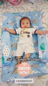 5in1 Regular Crib Set Mattress for Baby (23x35x1) Fiber Fill | Newborn Baby Needs | Crib not included