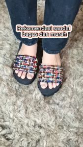 Sandal Syanel Tweed Nyaman Lentur Empuk Tidak Licin