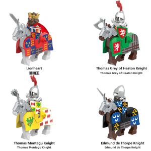 Medieval Roman Soldier Horse Rider DIY Assemble Building Blocks Set