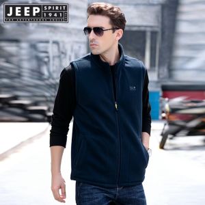 JEEP SPIRIT 1941 ESTD fleece vest mens autumn and winter outdoor leisure vest sports vest fleece coat