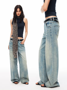 Retro Washed Loose Wide Leg Jeans Trousers