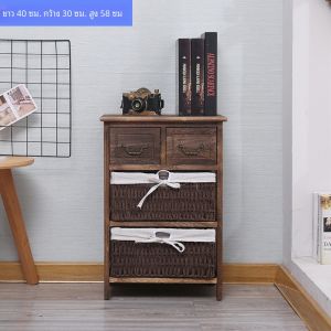 หัวเตียงสไตล์ชาติพันธุ์อเมริกันทำจากไม้แท้พร้อมที่เก็บของขนาดเล็ก หัวเตียงแบบหีบไผ่สไตล์ย้อนยุค 5 ชั้น บ้านพักผู้ใหญ่ ห้องนอน