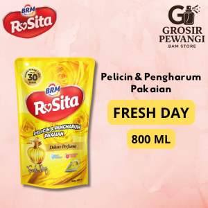BRM Rosita Pelicin dan Pengharum Pakaian Refill 800ml Varian Kuning Fresh Day - Parfum Laundry Murah Parfum Laundry Awet Tahan Lama