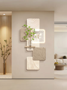 Creative Creamy Feng Shui Plant Decorative Painting Entrance Hall Wall Art 3D Texture Living Room Hanging Art Modern Home Decor