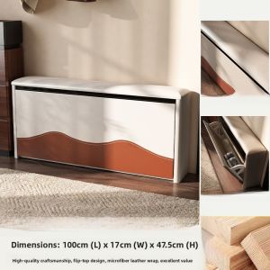 Modern Luxury Entrance Shoe Bench Wooden Seating Small Bench Integrated Shoe Rack Easy Assembly Artistic Style Home Furniture