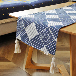 Japanese Style Table Flag Rectangular Cotton Linen TV Cabinet Cover Cloth Tea Table Mat Art Home Decor Tablecloth Dining Table